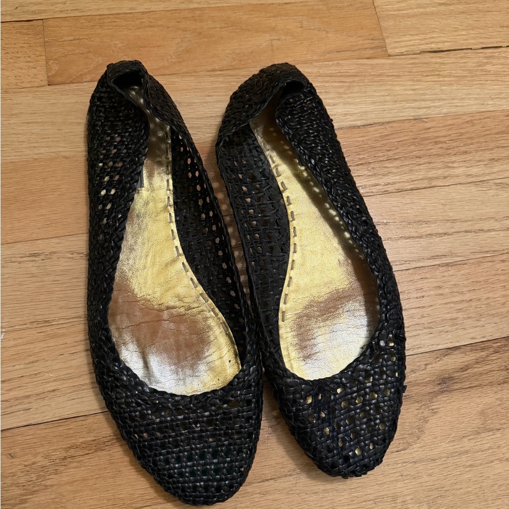 Prada Black Woven Flats